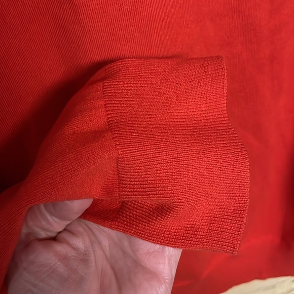 Banana Republic size XL orange v-neck silk cotton blend sweater - Picture 3 of 6